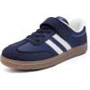 Rihero Boys Girls Sneakers Kids Cute School Uniform Shoes Slip on Walking Sneakers for Toddler/Little Kid/Big Kid(Navy)