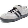 Rihero Boys Girls Sneakers Kids Cute School Uniform Shoes Slip on Walking Sneakers for Toddler/Little Kid/Big Kid(Silver)
