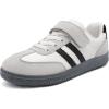 Rihero Boys Girls Sneakers Kids Cute School Uniform Shoes Slip on Walking Sneakers for Toddler/Little Kid/Big Kid(White)