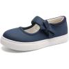 Rihero Girls Sneakers Kids School Uniform Mary Jane Shoes Casual Walking Shoes for Toddler Little Big Kids(Navy)