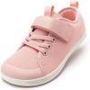 Rihero Kids Barefoot Shoes Boys Girls Wide Toe Box Walking Shoes Breathable Toddler Little Big Kid Sneakers(Pink)
