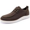 Rihero Mens Casual Shoes Wide Loafers Comfortable Walking Slip On Lightweight Breathable Lace Up Shoes(Brown)