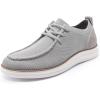 Rihero Mens Casual Shoes Wide Loafers Comfortable Walking Slip On Lightweight Breathable Lace Up Shoes(Grey)