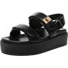 Rihero Women’s Comfortable Open Toe Platform Sandals Fashion One Band Summer Dressy Flatform Sandals(Black)