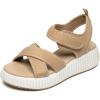 Rihero Women’s Comfortable Platform Sport Sandals Open Toe Soft Adjustable Summer Beach Wedge Sandals(Apricot)