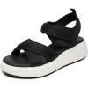 Rihero Women’s Comfortable Platform Sport Sandals Open Toe Soft Adjustable Summer Beach Wedge Sandals(Black)
