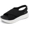 Rihero Women’s Comfortable Walking Sandals Platform Sport Orthopedic Sandals with Arch Support(Black)