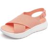 Rihero Women’s Comfortable Walking Sandals Platform Sport Orthopedic Sandals with Arch Support(Salmon)