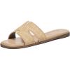 Rihero Women’s Dressy Flat Sandals Comfortable Slip On Leather Slide Sandals(Raffia)