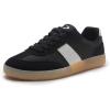 Rihero Women’s Fashion Sneakers Comfortable Walking Shoes Casual Lace-Up Non Slip Sneakers(Black)