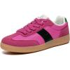 Rihero Women’s Fashion Sneakers Comfortable Walking Shoes Casual Lace-Up Non Slip Sneakers(Pink)