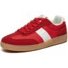 Rihero Women’s Fashion Sneakers Comfortable Walking Shoes Casual Lace-Up Non Slip Sneakers(Red)