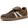 Rihero Women’s Fashion Sneakers Tennis Walking Shoes Lace-Up Comfortable Non Slip Casual Sneakers(Leopard)