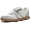Rihero Women’s Fashion Sneakers Tennis Walking Shoes Lace-Up Comfortable Non Slip Casual Sneakers(White)