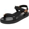 Rihero Women’s Flat Sandals Comfortable Open Toe Adjustable Strap Walking Footbed Sandals(Black)