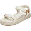 Rihero Women’s Flat Sandals Comfortable Open Toe Adjustable Strap Walking Footbed Sandals(White)