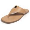 Rihero Women’s Flip Flops Square Toe Thong Flat Sandals Summer Comfortable Slip On Beach Slide Sandals(Taupe)