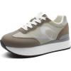 Rihero Women’s Platform Sneakers Casual Lace Up Non Slip Tennis Walking Shoes Comfortable Lightweight Chunky Fashion Sneakers(Grey/Silver)