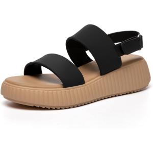 Rihero Women’s Comfortable Walking Sandals Casual Summer Outdoor Open Toe Low Flatform Platform Wedge Sandals(Dual Color)