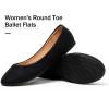 katliu Women Comfort Flats Round Toe Ballet Flats Slip on Walking Flat Shoes(Black)