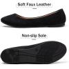 katliu Women Comfort Flats Round Toe Ballet Flats Slip on Walking Flat Shoes(Black)