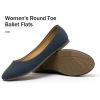 katliu Women Comfort Flats Round Toe Ballet Flats Slip on Walking Flat Shoes(Navy)