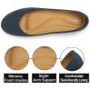 katliu Women Comfort Flats Round Toe Ballet Flats Slip on Walking Flat Shoes(Navy)