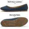katliu Women Comfort Flats Round Toe Ballet Flats Slip on Walking Flat Shoes(Navy)