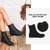 katliu Women’s Combat Boots Lace up Military Ankle Boots Side Zipper Round Toe Booties(Black)