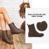 katliu Women’s Combat Boots Lace up Military Ankle Boots Side Zipper Round Toe Booties(Coffee)