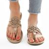 katliu Women’s Flat Sandals Flip Flop Sandals Comfortable Dressy Thong Sandals(Almond)