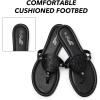 katliu Women’s Flat Sandals Flip Flop Sandals Comfortable Dressy Thong Sandals(Black)