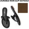 katliu Women’s Flat Sandals Flip Flop Sandals Comfortable Dressy Thong Sandals(Black)