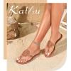 katliu Women’s Flat Sandals Flip Flop Sandals Comfortable Dressy Thong Sandals(Brown)
