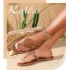 katliu Women’s Flat Sandals Flip Flop Sandals Comfortable Dressy Thong Sandals(Brown)