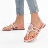 katliu Women’s Flat Sandals Flip Flop Sandals Comfortable Dressy Thong Sandals(Pink)
