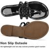 katliu Women’s Flat Sandals Flip Flop Sandals Comfortable Dressy Thong Sandals(Rich Black)