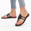 katliu Women’s Flat Sandals Flip Flop Sandals Comfortable Dressy Thong Sandals(Rich Black)