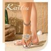 katliu Women’s Flat Sandals Flip Flop Sandals Comfortable Dressy Thong Sandals(Silver)