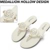 katliu Women’s Flat Sandals Flip Flop Sandals Comfortable Dressy Thong Sandals(White)