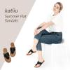 katliu Women’s Flat Sandals Flip Flop Sandals Dressy Thong Sandals(A-black)