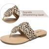 katliu Women’s Flat Sandals Flip Flop Sandals Dressy Thong Sandals(A-leopard)