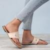 katliu Women’s Flat Sandals Flip Flop Sandals Dressy Thong Sandals(Almond)