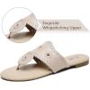 katliu Women’s Flat Sandals Flip Flop Sandals Dressy Thong Sandals(Almond)
