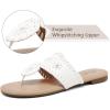 katliu Women’s Flat Sandals Flip Flop Sandals Dressy Thong Sandals(White)