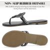 katliu Women’s Flat Sandals Flip Flop Thong Sandals Cute Dressy Sandals(Black)