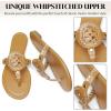 katliu Women’s Flat Sandals Flip Flop Thong Sandals Cute Dressy Sandals(Brown)