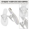 katliu Women’s Flat Sandals Flip Flop Thong Sandals Cute Dressy Sandals(White)