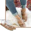 katliu Women’s Flat Sandals Strappy Studded Sandals Gladiator Sandals with Ankle Strap(Clear)