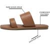 katliu Women’s Flat Sandals Two Strap Slide Sandals Open Toe(Brown)